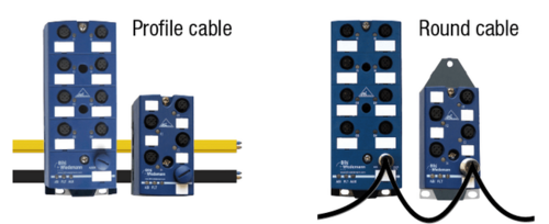 Connection to AS-i with profile cable and round cable